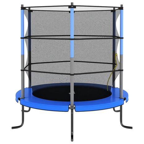 Trampoline met veiligheidsnet rond 140x160 cm blauw 3