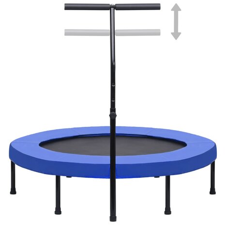 Fitnesstrampoline met handgreep en veiligheidsmat 122 cm 2