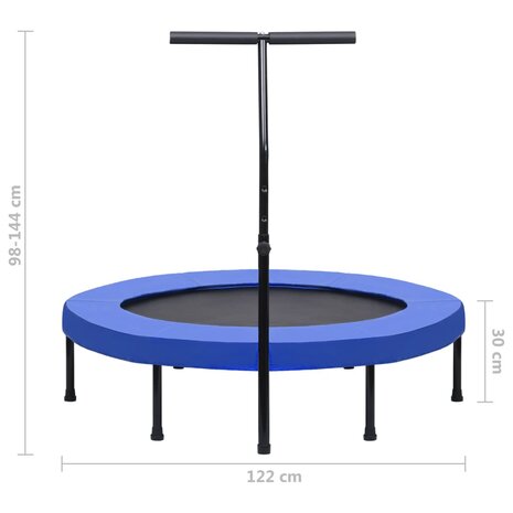 Fitnesstrampoline met handgreep en veiligheidsmat 122 cm 7