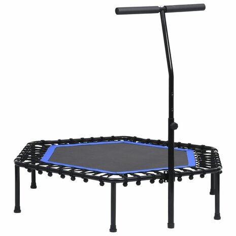 Fitnesstrampoline met handgreep veiligheidsmat zeshoekig 122 cm 4