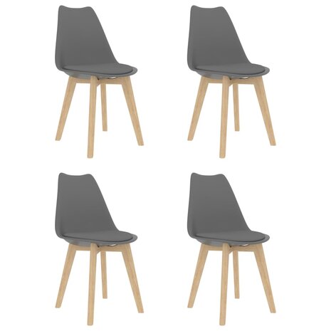 Eetkamerstoelen 4 st kunststof grijs 1