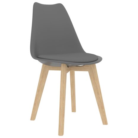 Eetkamerstoelen 4 st kunststof grijs 2