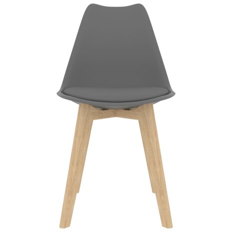 Eetkamerstoelen 4 st kunststof grijs 3