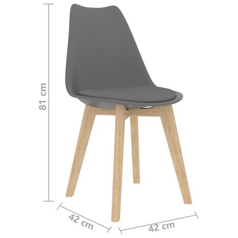 Eetkamerstoelen 4 st kunststof grijs 7