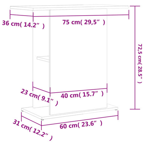 Aquariumstandaard 75x36x72,5 cm bewerkt hout zwart 8