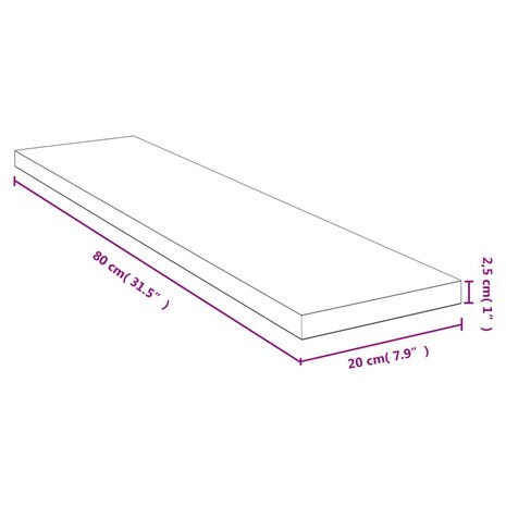 Wandschap 80x20x2,5 cm bamboe 4