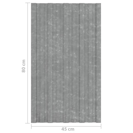 Dakpanelen 12 st 80x45 cm gegalvaniseerd staal zilverkleurig 7