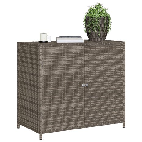 Tuinkast 83x45x76 cm poly rattan grijs 4