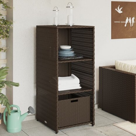 Tuinkast 50x55x115 cm poly rattan bruin 1