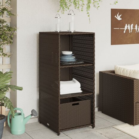 Tuinkast 50x55x115 cm poly rattan bruin 3