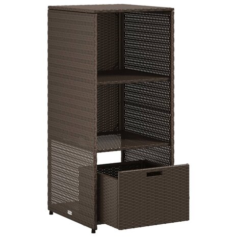 Tuinkast 50x55x115 cm poly rattan bruin 6