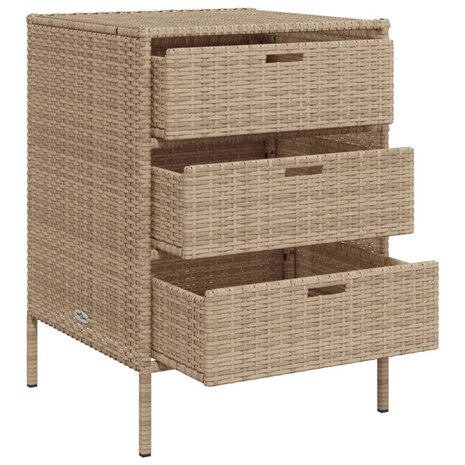 Tuinkast 55x59x80 cm poly rattan beige 6