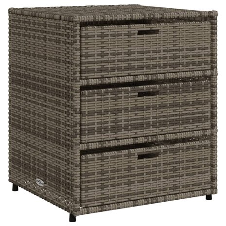 Tuinkast 55x59x69 cm poly rattan grijs 2