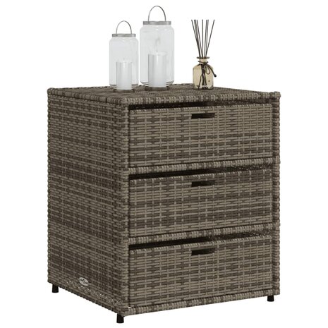 Tuinkast 55x59x69 cm poly rattan grijs 4