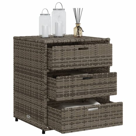 Tuinkast 55x59x69 cm poly rattan grijs 5