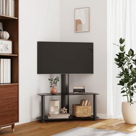 Tv-standaard hoek 2-laags voor 32-70 inch zwart 1