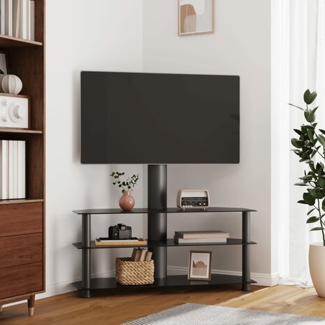 Tv-standaard hoek 3-laags voor 32-70 inch zwart 1