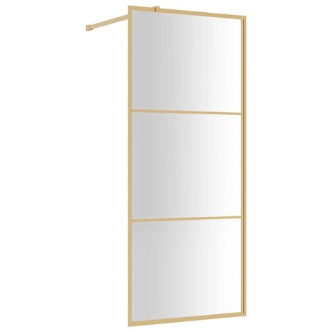 Inloopdouchewand transparant 80x195 cm ESG-glas goudkleurig 2