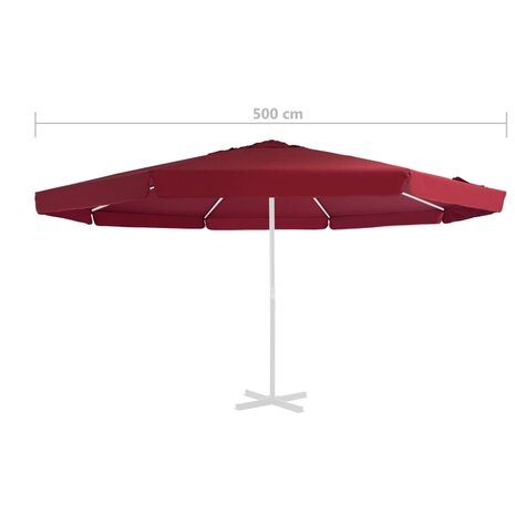 Vervangingsdoek voor parasol 500 cm bordeauxrood 4