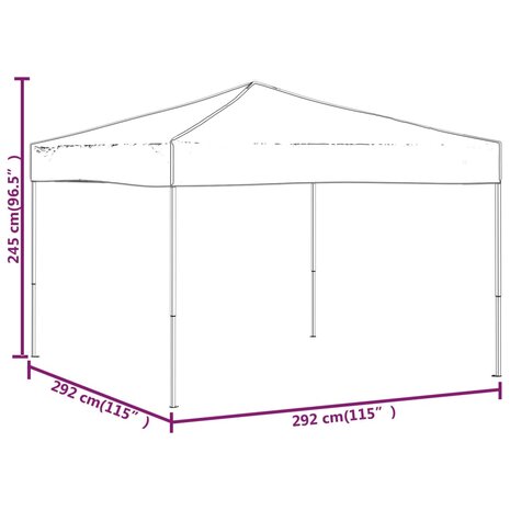 Partytent inklapbaar 3x3 m rood 8