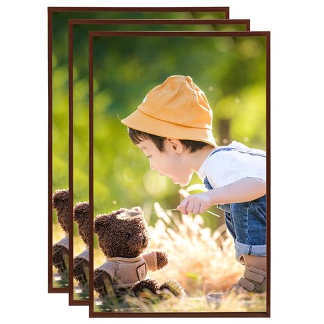 Fotolijsten 3 st voor tafel 13x18cm MDF bronskleurig 1