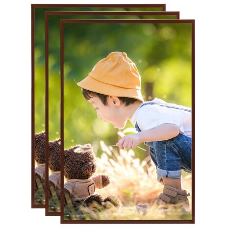 Fotolijsten 3 st voor wand of tafel 70x90 cm MDF bronskleurig 1