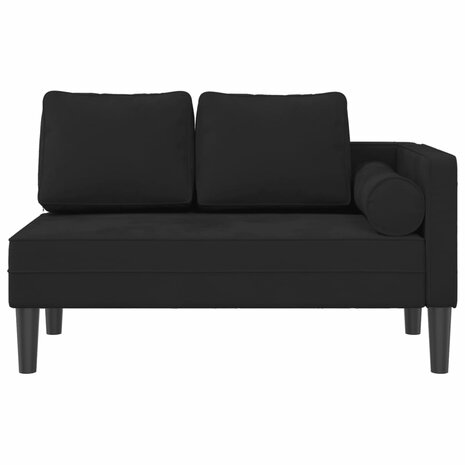 Chaise longue met kussens fluweel zwart 3