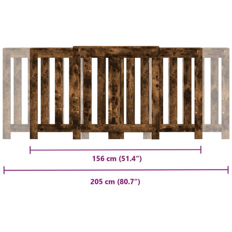 Radiatorombouw 205x21,5x83,5 cm bewerkt hout gerookt eikenkleur 10