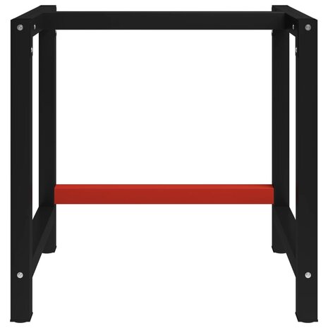 Werkbankframe 80x57x79 cm metaal zwart en rood 2