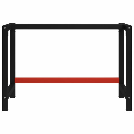 Werkbankframe 120x57x79 cm metaal zwart en rood 2