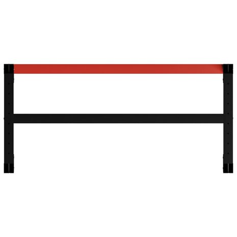 Werkbankframe 120x57x79 cm metaal zwart en rood 5