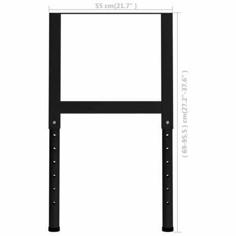 Werkbankframes verstelbaar 2 st 55x(69-95,5) cm metaal zwart 9