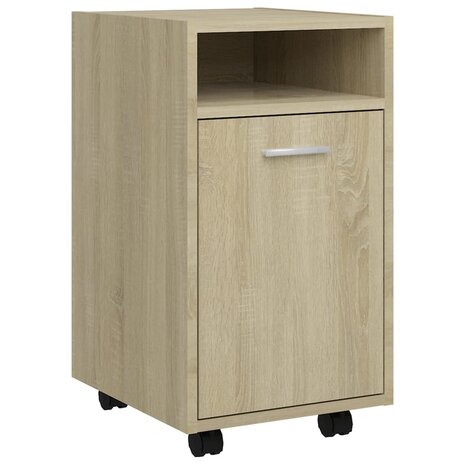 Bijzetkast met wielen 33x38x60 cm bewerkt hout sonoma eiken 2