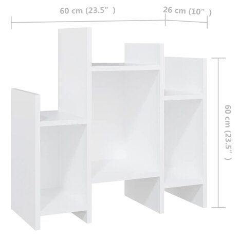 Bijzetkast 60x26x60 cm bewerkt hout wit 7