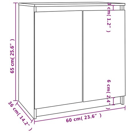 Bijzetkast 60x36x65 cm massief grenenhout wit 7