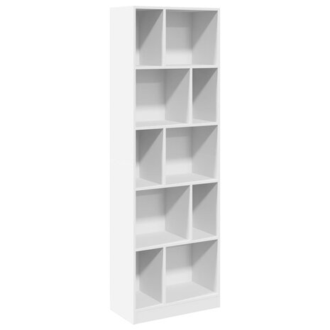 Boekenkast 57x28,5x174 cm bewerkt hout wit 2