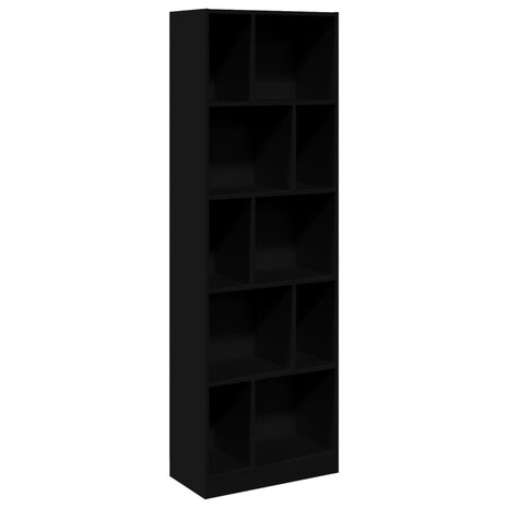 Boekenkast 57x28,5x174 cm bewerkt hout zwart 2