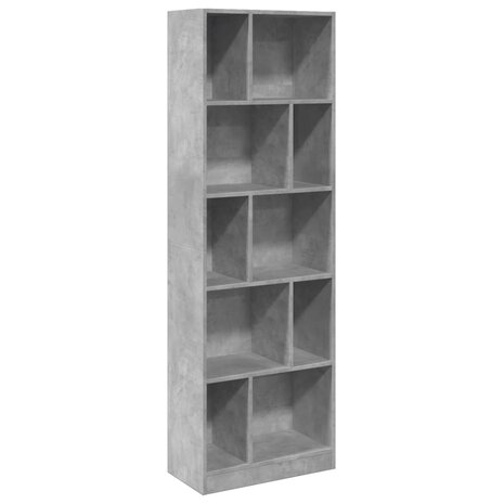 Boekenkast 57x28,5x174 cm bewerkt hout betongrijs 2