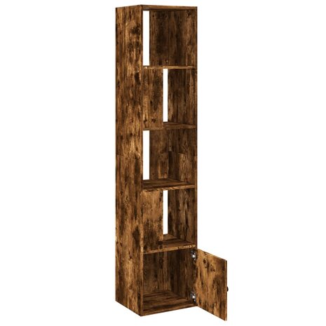 Boekenkast 40x36x189 cm bewerkt hout gerookt eikenkleurig 6