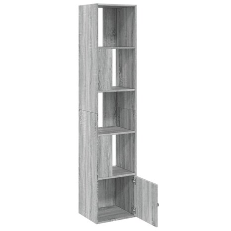 Boekenkast 40x36x189 cm bewerkt hout grijs sonoma eikenkleurig 6