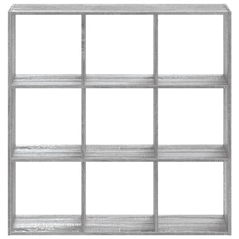 Boekenkast 102x32x102 cm bewerkt hout grijs sonoma eikenkleurig 4