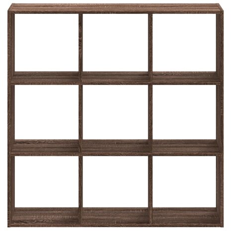 Boekenkast 102x32x102 cm bewerkt hout bruin eikenkleur 4