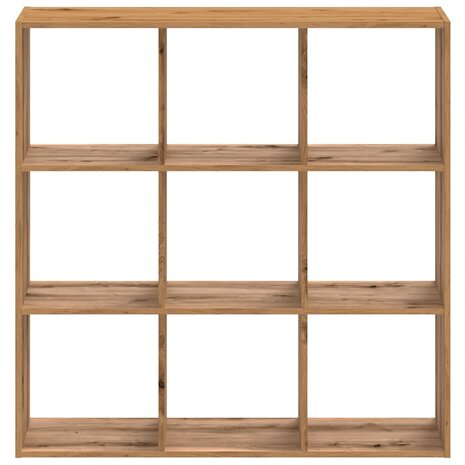 Boekenkast 102x32x102 cm bewerkt hout artisanaal eikenkleurig 4