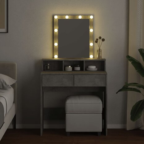 Kaptafel met LED 80x41x144,5 cm betongrijs 3