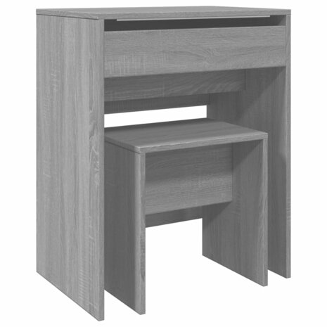 Kaptafel met krukje 60x40x113,5 cm grijs sonoma 2