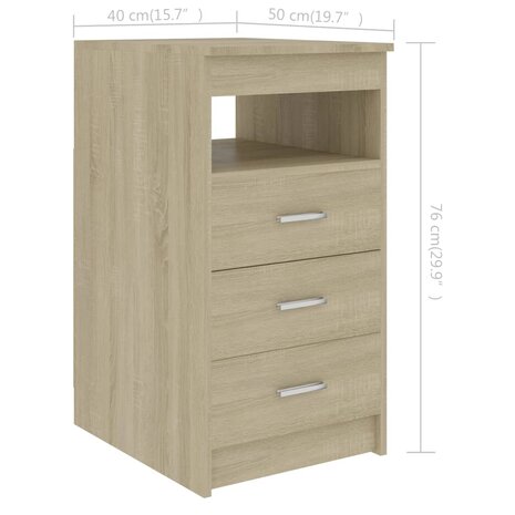 Ladekast 40x50x76 cm bewerkt hout sonoma eikenkleurig 6