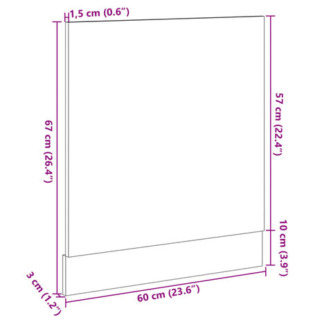 Frontpaneel vaatwasser 60x3x67 cm bewerkt hout sonoma eiken 8