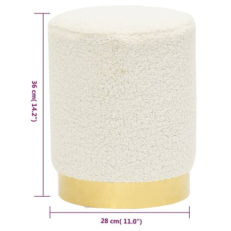 Hocker rond fleece wit 6