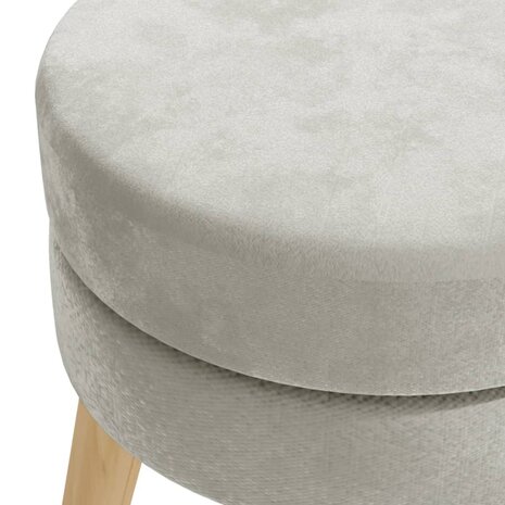 Hocker rond fluweel lichtgrijs 4