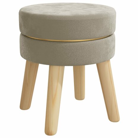 Hocker rond fluweel donkergrijs 2